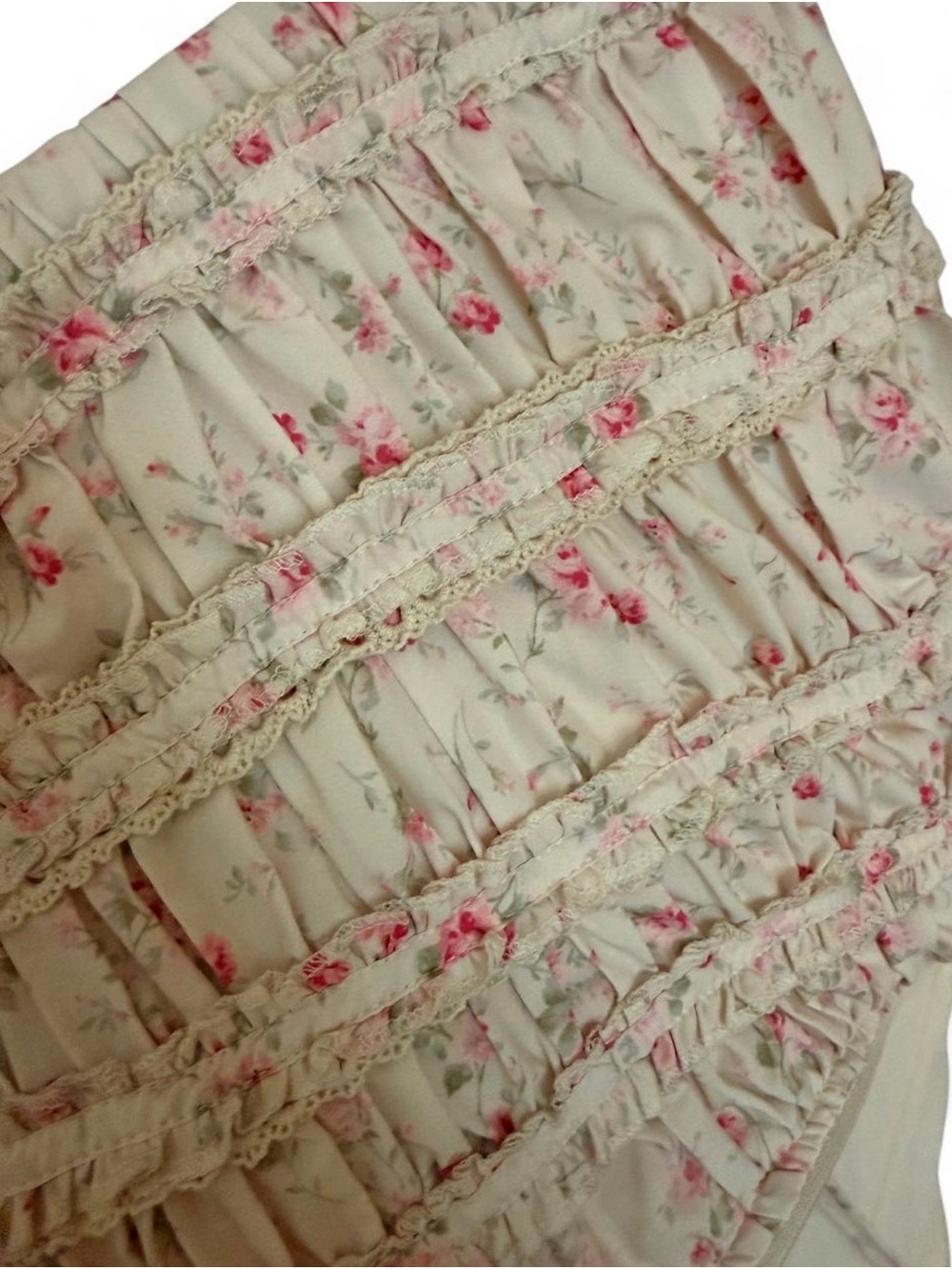 MABLE Cream Dress with Pink Floral Print - Picture 4 of 6